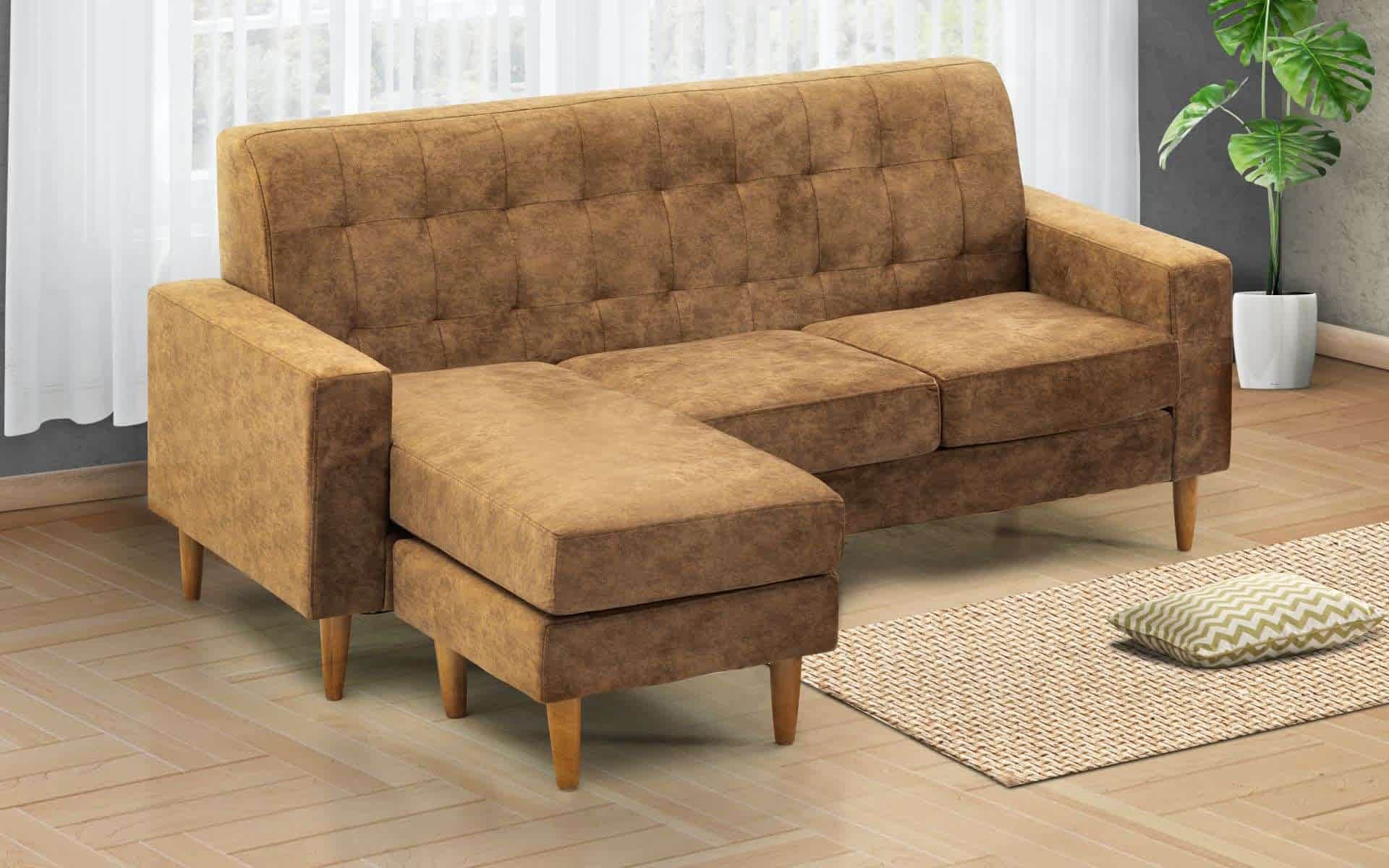 Nevin 3 Seater Chaise Sofa - Fabric